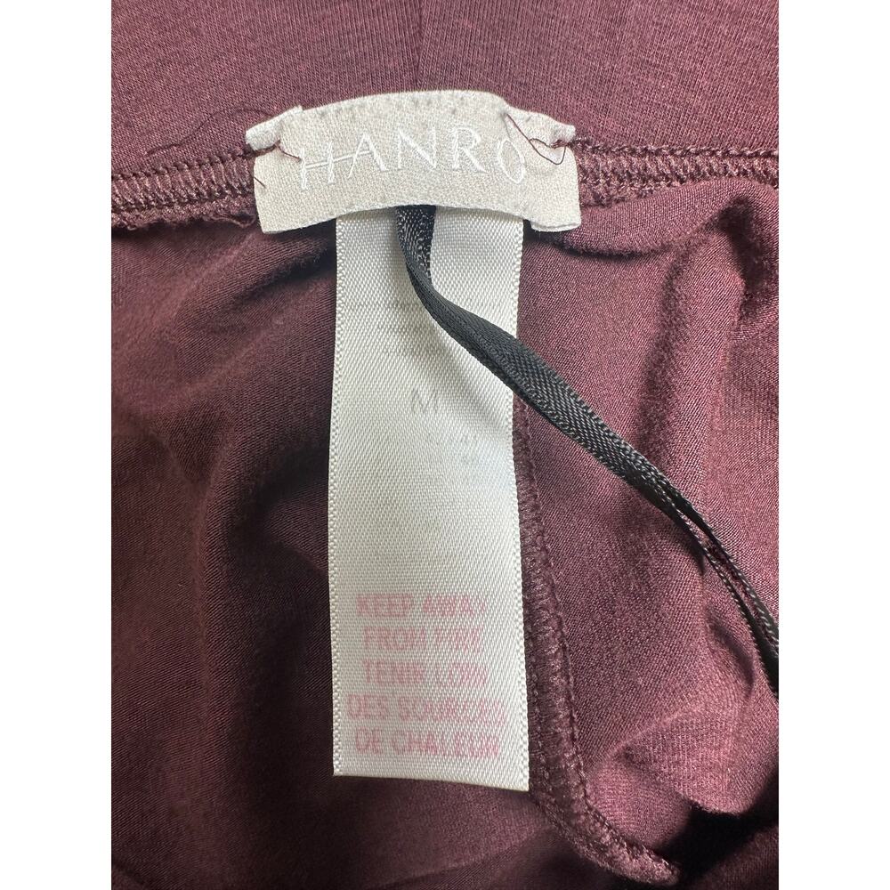 HANRO Burgundy Lounge Pajama Pants M Soft Stretch Modal Drawstring Switzerland - Picture 5 of 8